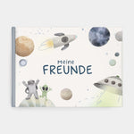 Freundebuch im Weltall-Design Beige