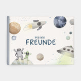 Freundebuch im Weltall-Design Beige