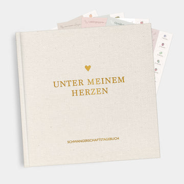 Schwangerschaftstagebuch - Leinen beige