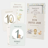 Meilensteinkarten Baby Tiere
