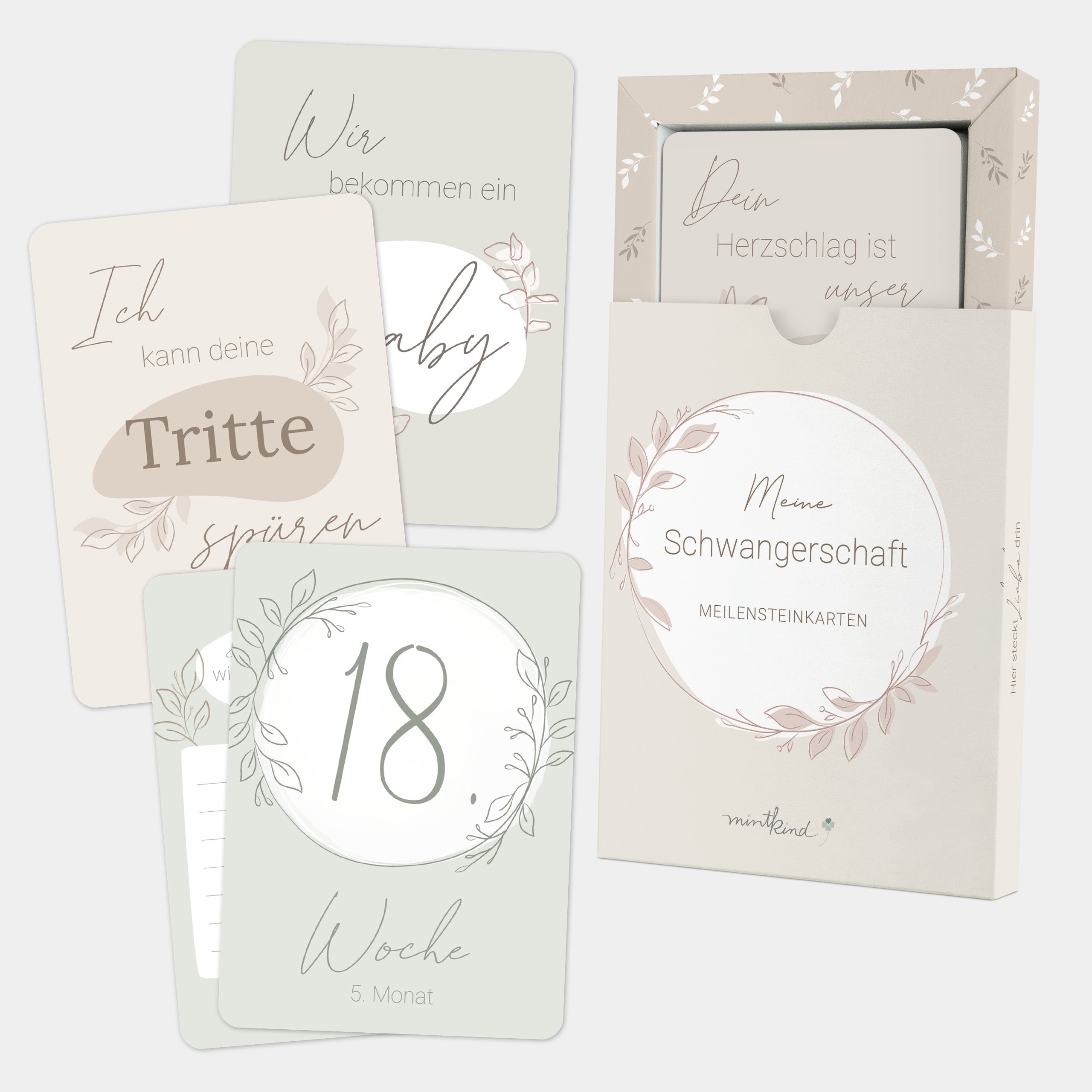 Meilensteinkarten Schwangerschaft Beige