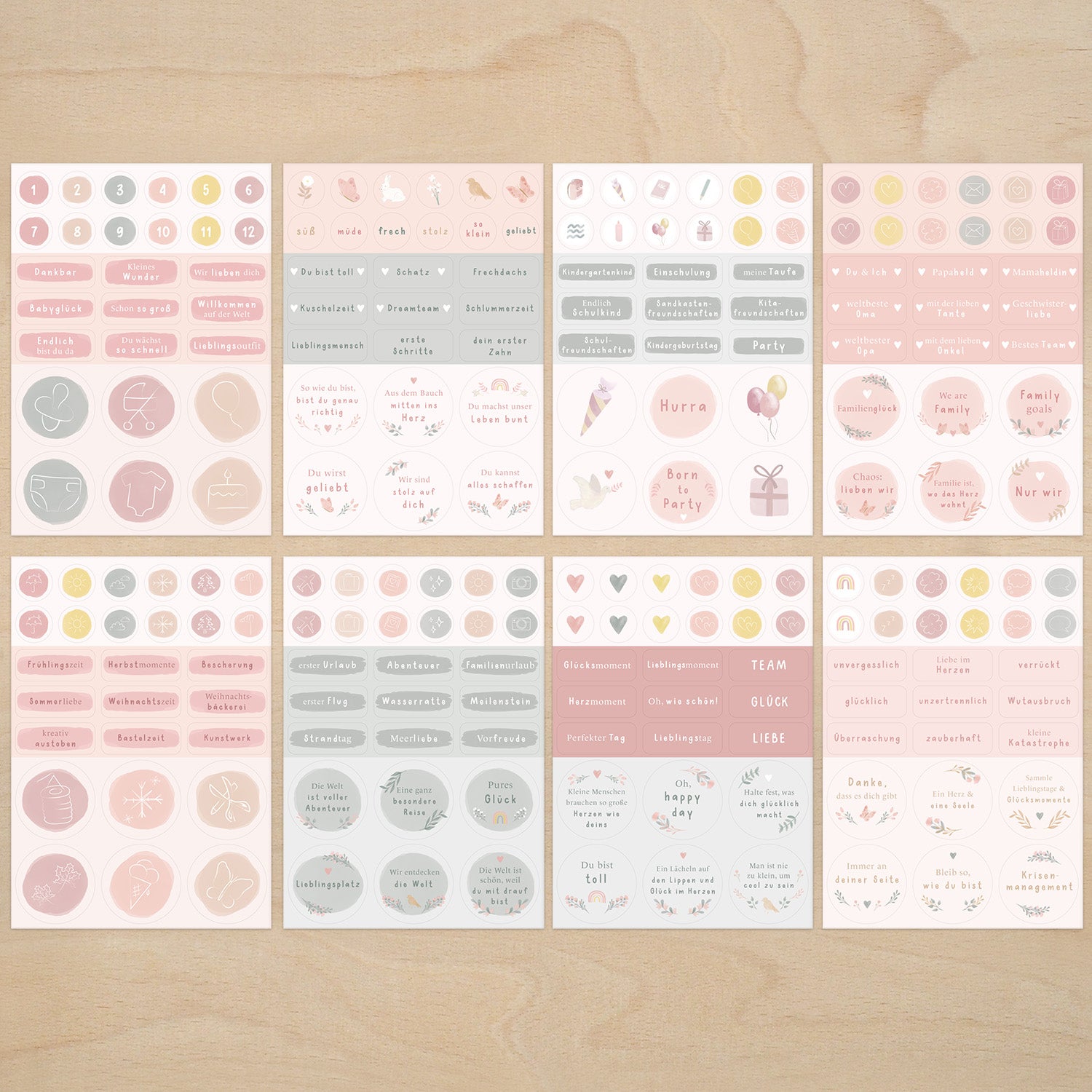 Babyalbum Sticker Set Blumen