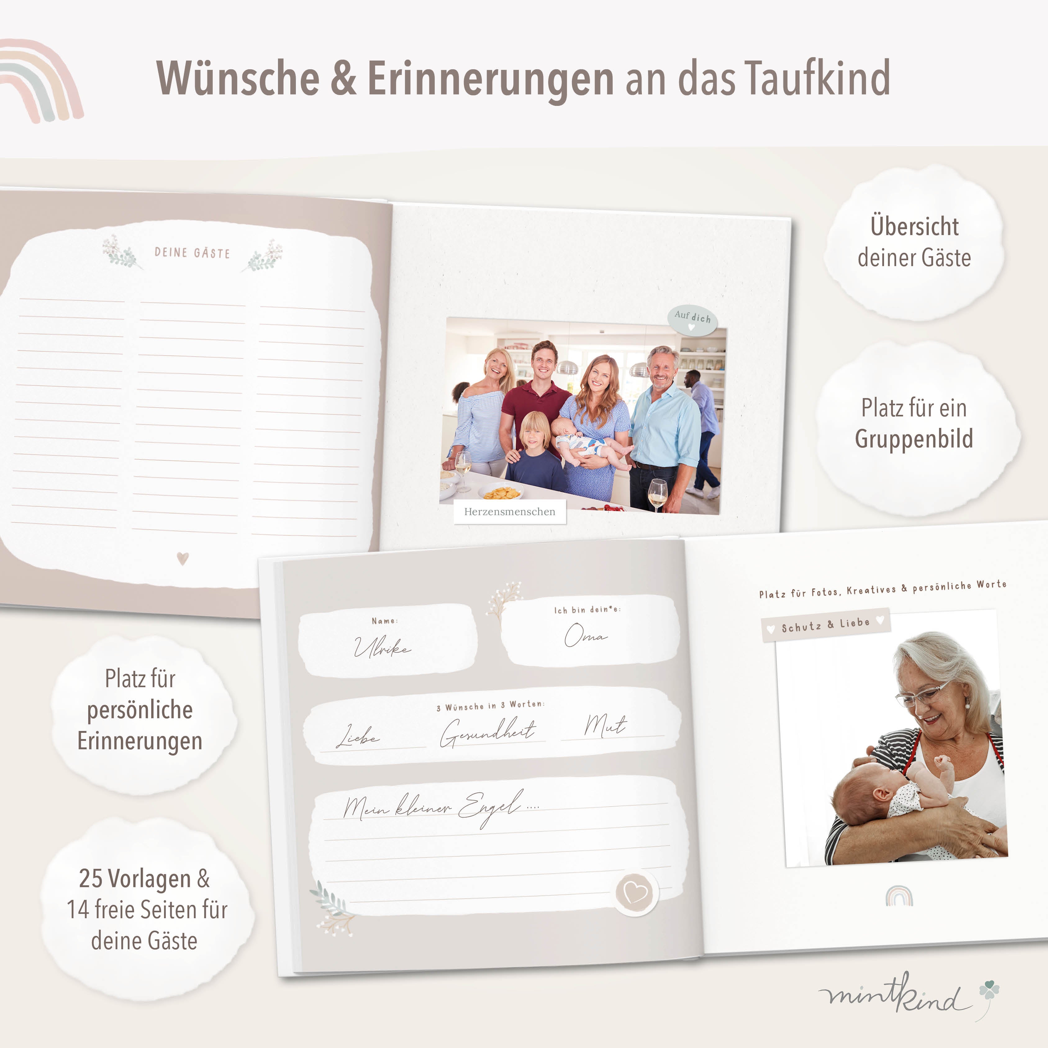 Gästebuch zur Taufe beige