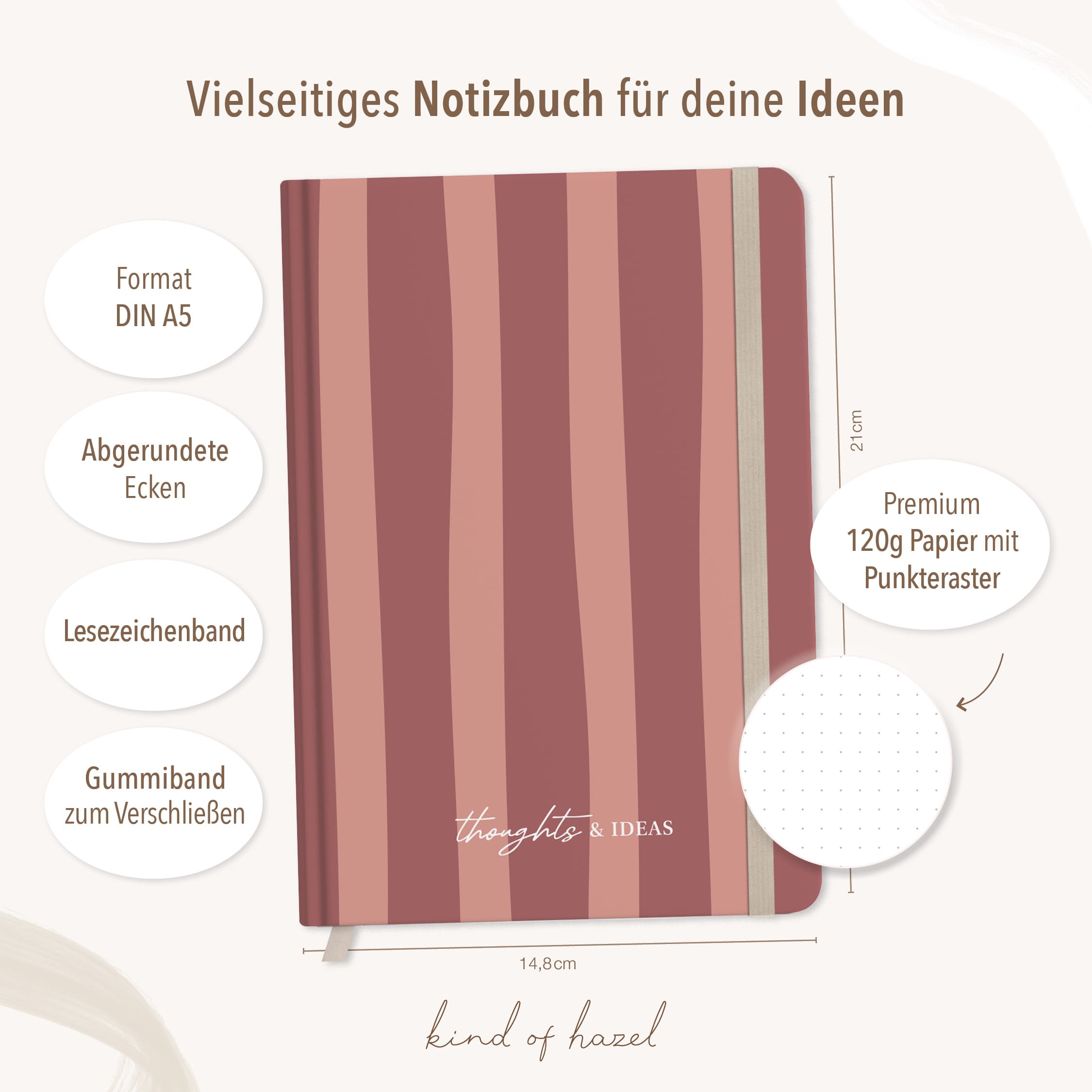 Notebook Streifen Rot